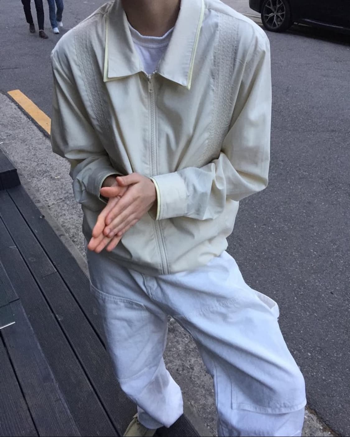 (무료배송) 엑슬림 크림 바람막이 자켓 상품이미지5