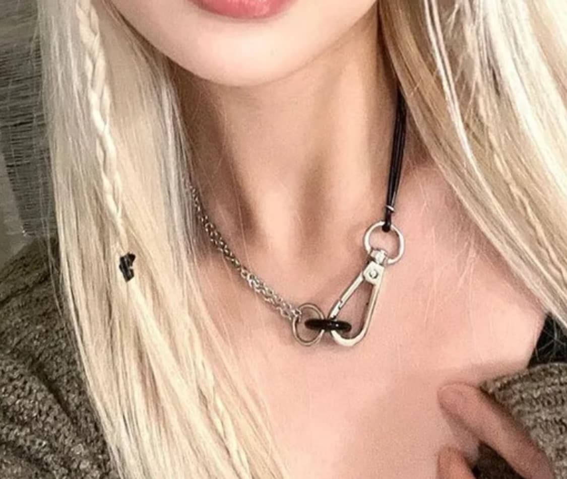 체인&가죽 half necklace  상품이미지1