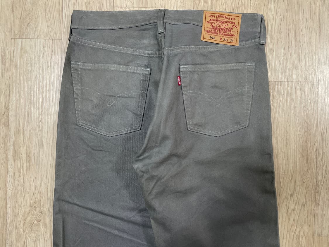 31) 90's 리바이스 501 그레이 코팅 데님팬츠(미국제)데드스탁 상품이미지8