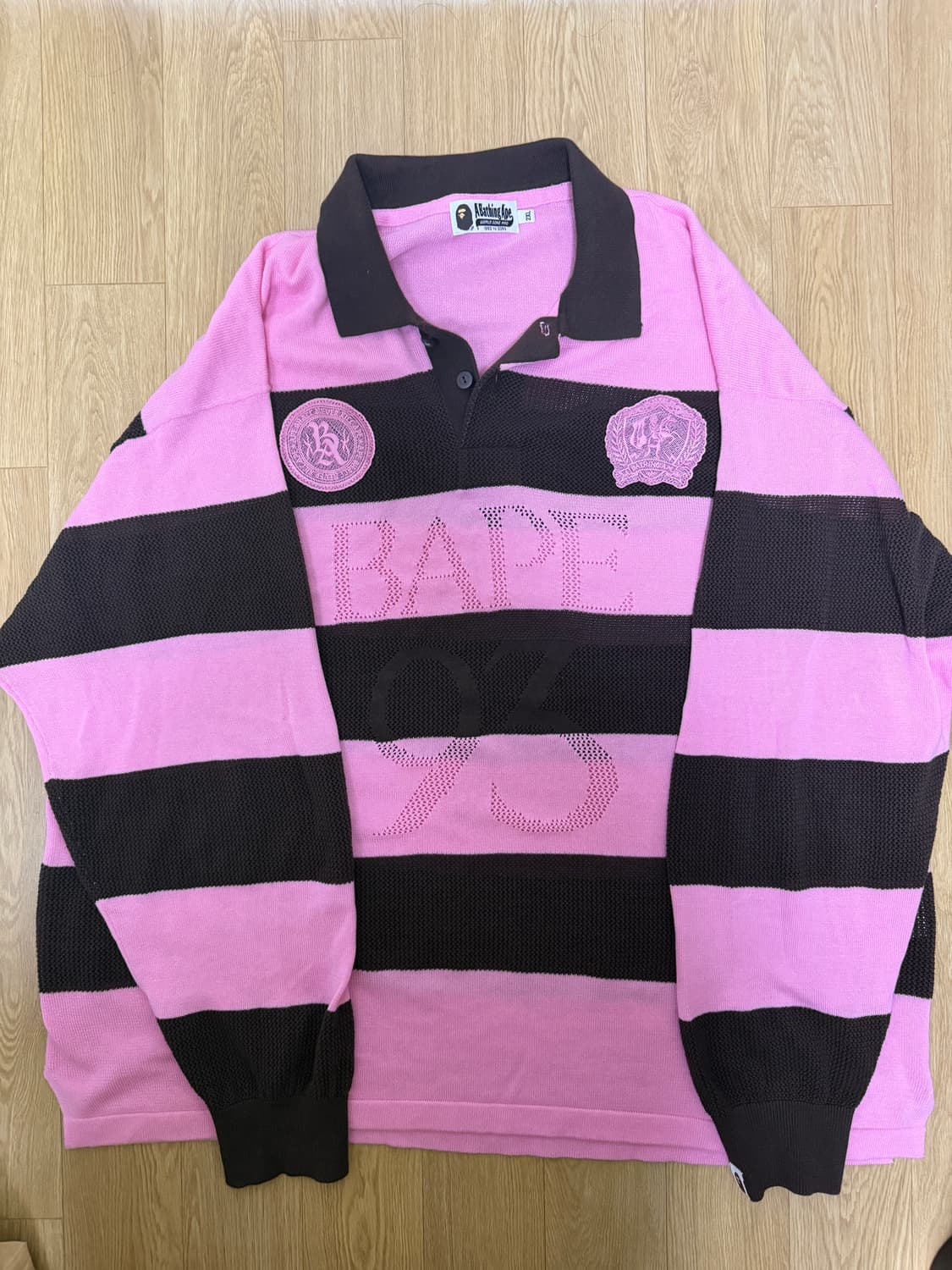 베이프 멀티로고 스트라이프 2엑라 상품이미지1