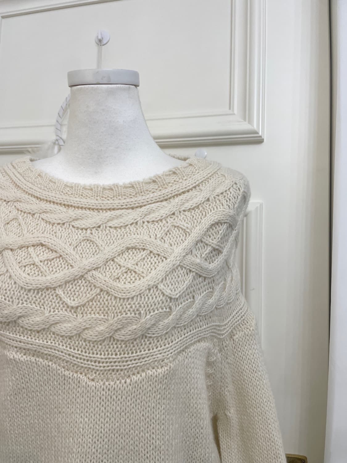 EARTH ivory twist point wool sweater 상품이미지6