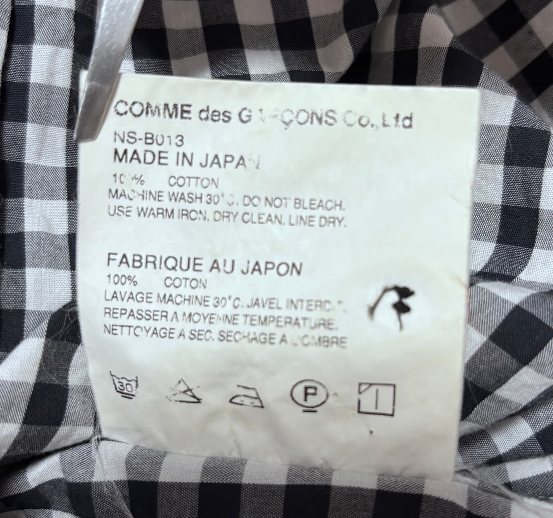 꼼데가르송걸 깅엄체크 블라우스 셔츠  상품이미지7