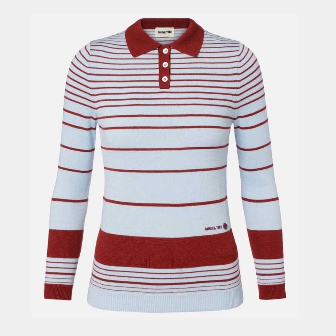 [8,10,12]슈슈통 25fw 스트라이프 폴로 니트 상품이미지1