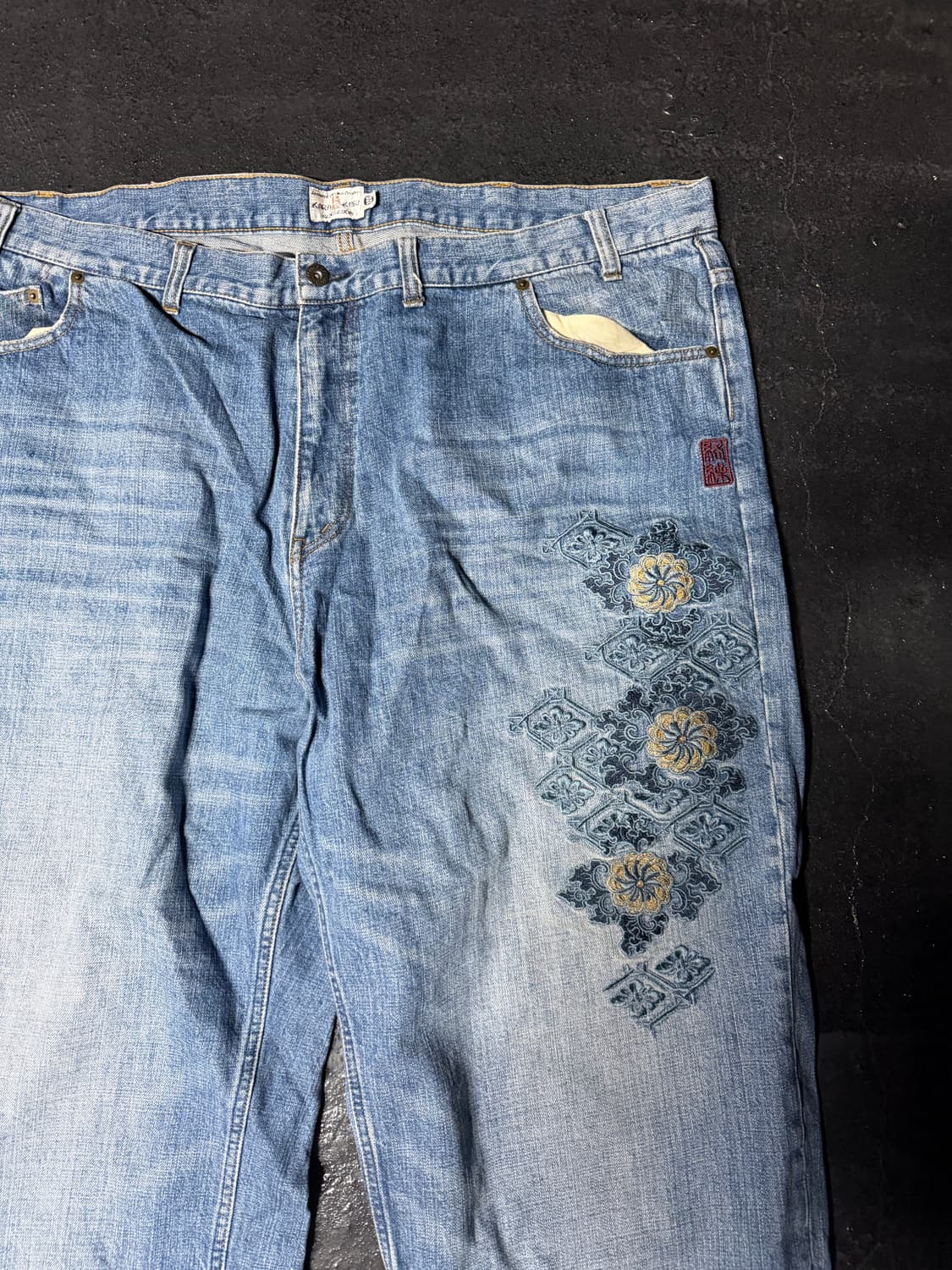 카라쿠리 빅 사이즈 자수 데님 상품이미지2