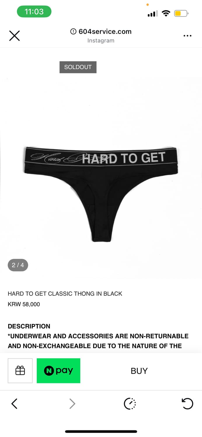 604service HARD TO GET CLASSIC THONG IN 상품이미지2