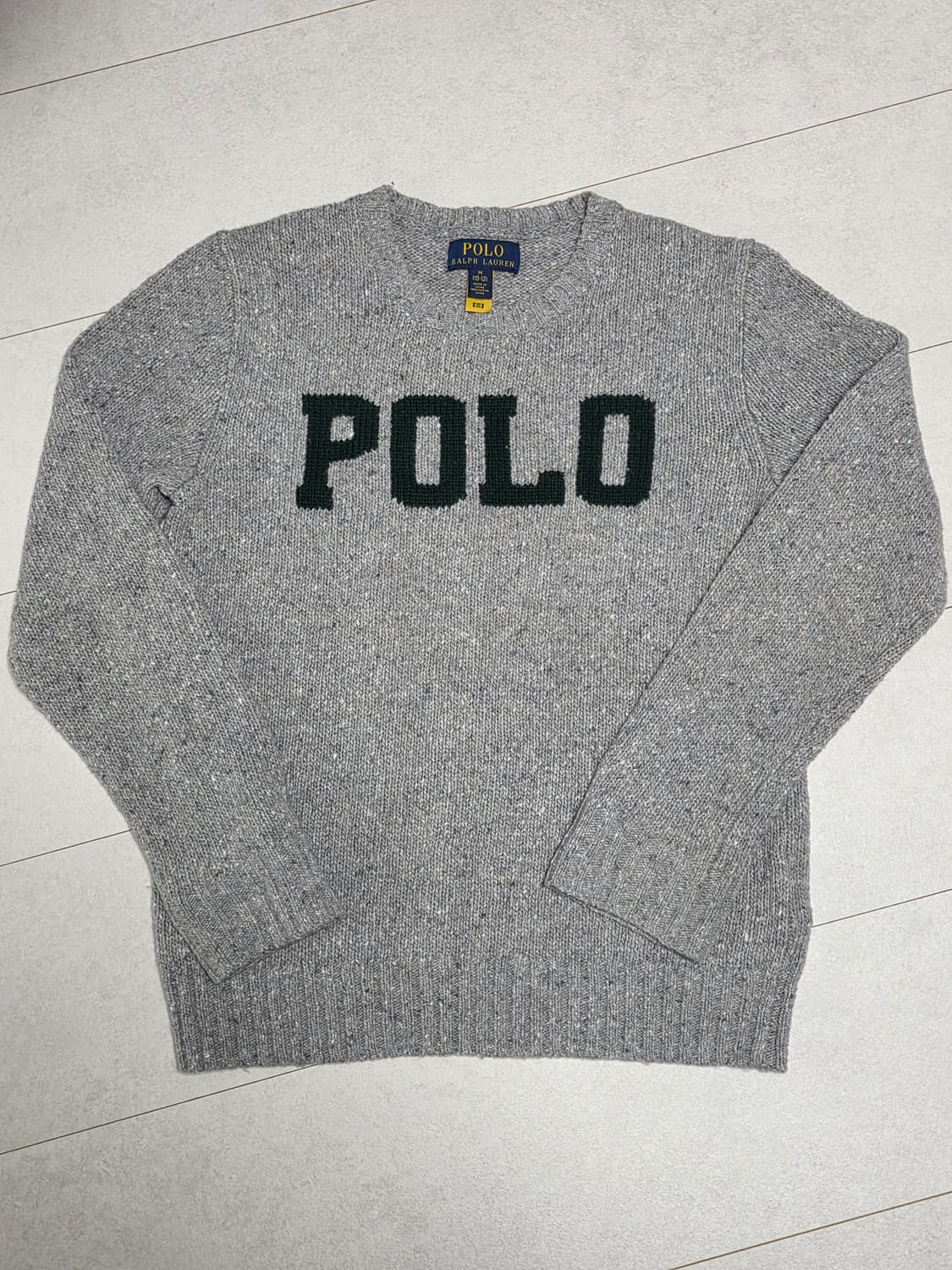 폴로 랄프로렌 니트 폴로로고 회색니트.새제품급 여성 44 아동 10-12 상품이미지1