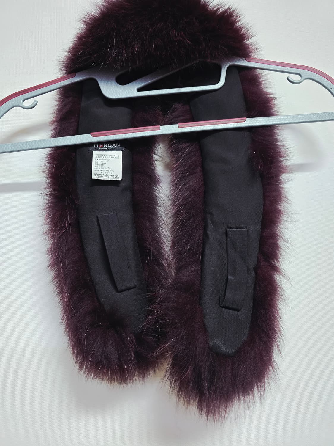 모르간 폭스 퍼 목도리 와인색 상품이미지4