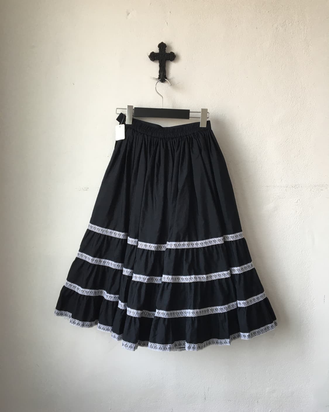 Lace trimming flare skirt 상품이미지2