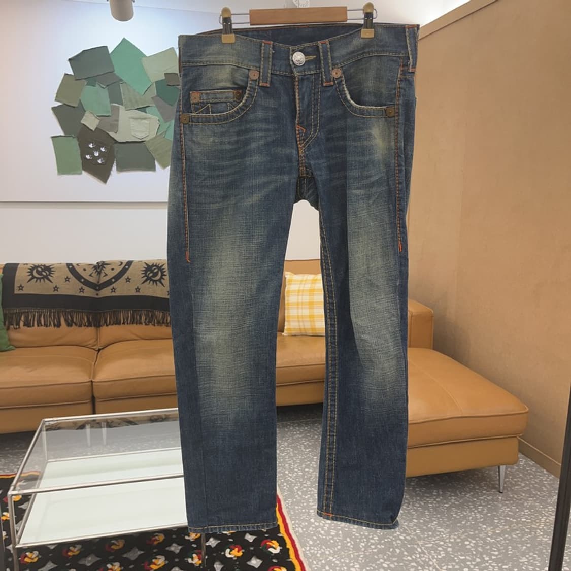 트루릴리전 트루릴리젼빅티 Y2K 데님 청바지 34인치 C06997 상품이미지3