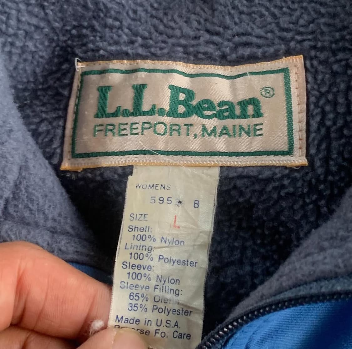 80s L.L.Bean 웜업 자켓 L 파란색 상품이미지3