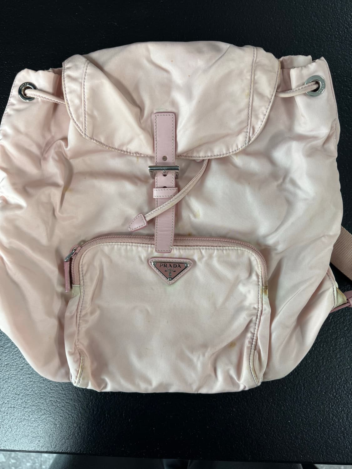 프라다 테수토 나일론 가죽 삼각백팩 핑크 상품이미지1