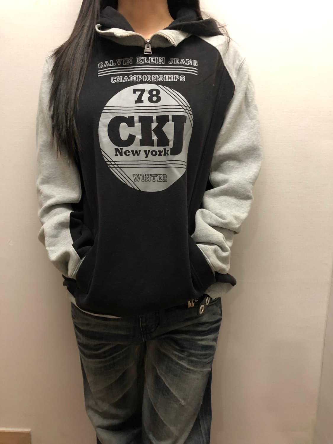 빈티지 캘빈클라인 블랙 후디 상품이미지3