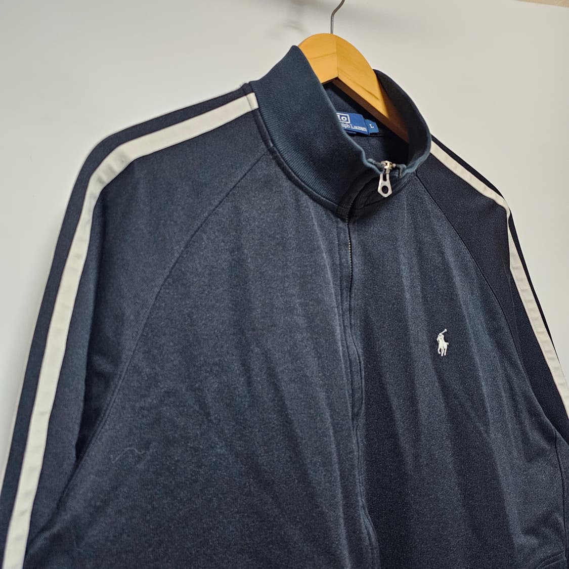 폴로 랄프로렌 검흰 트랙탑 트랙자켓 L사이즈 상품이미지4