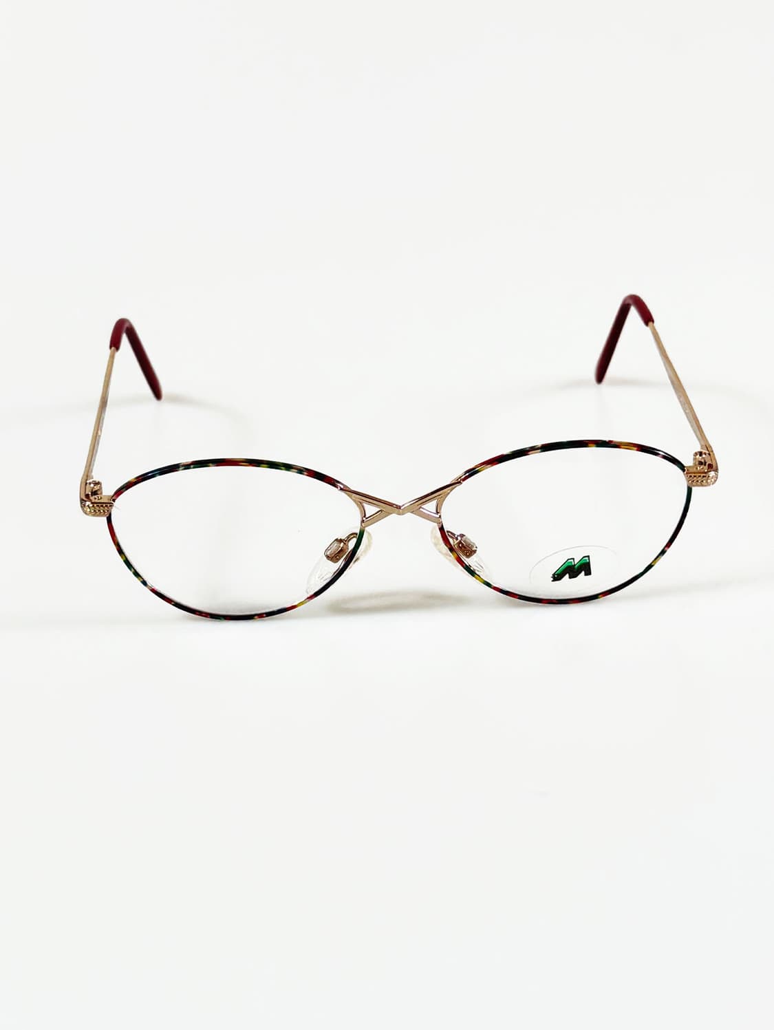 90s 독일제 MEITZLER 레드 골드 슬림 오벌 빈티지 안경 상품이미지1