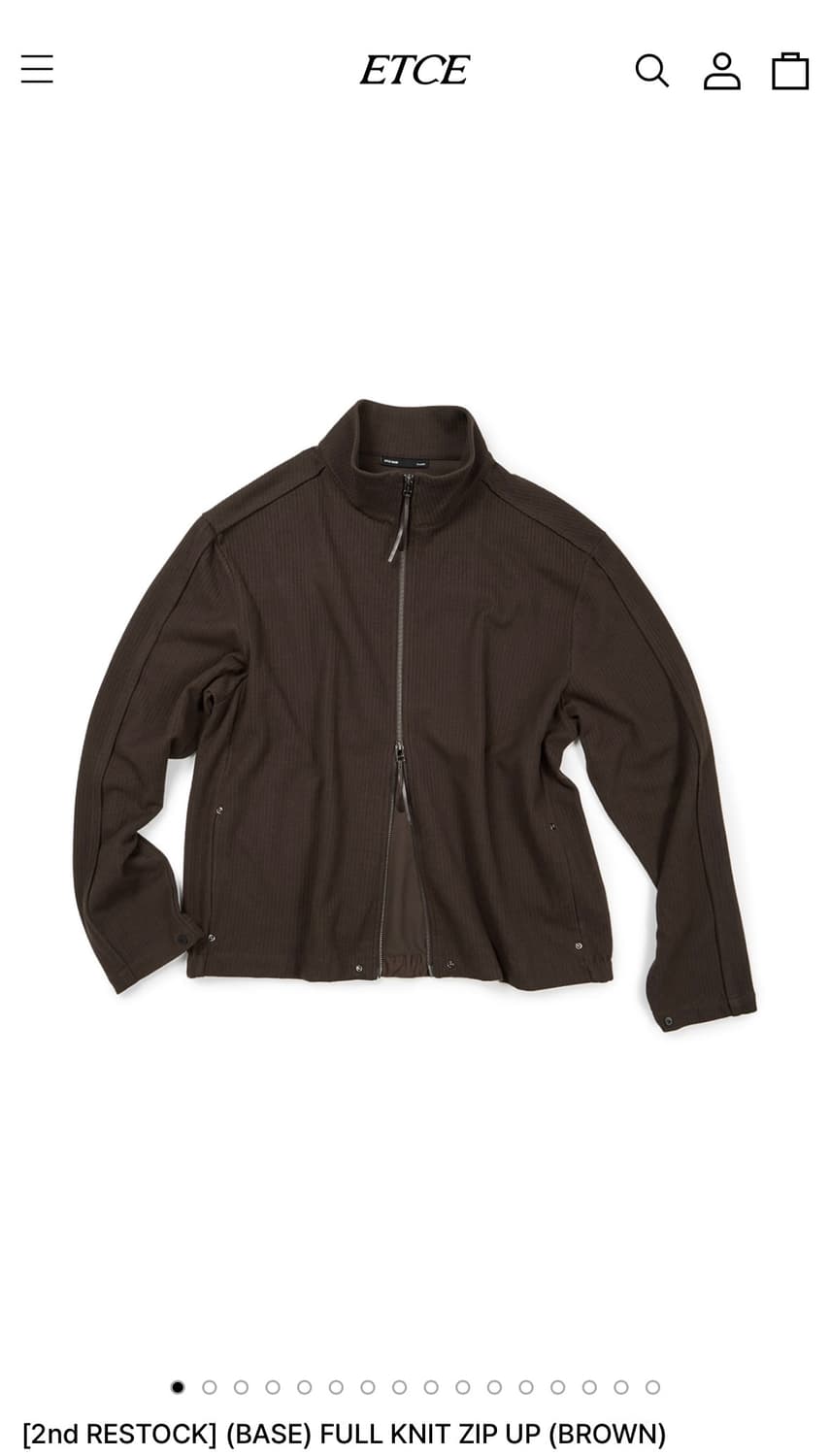 etce base full knit zip up (brown) m사이즈 상품이미지1