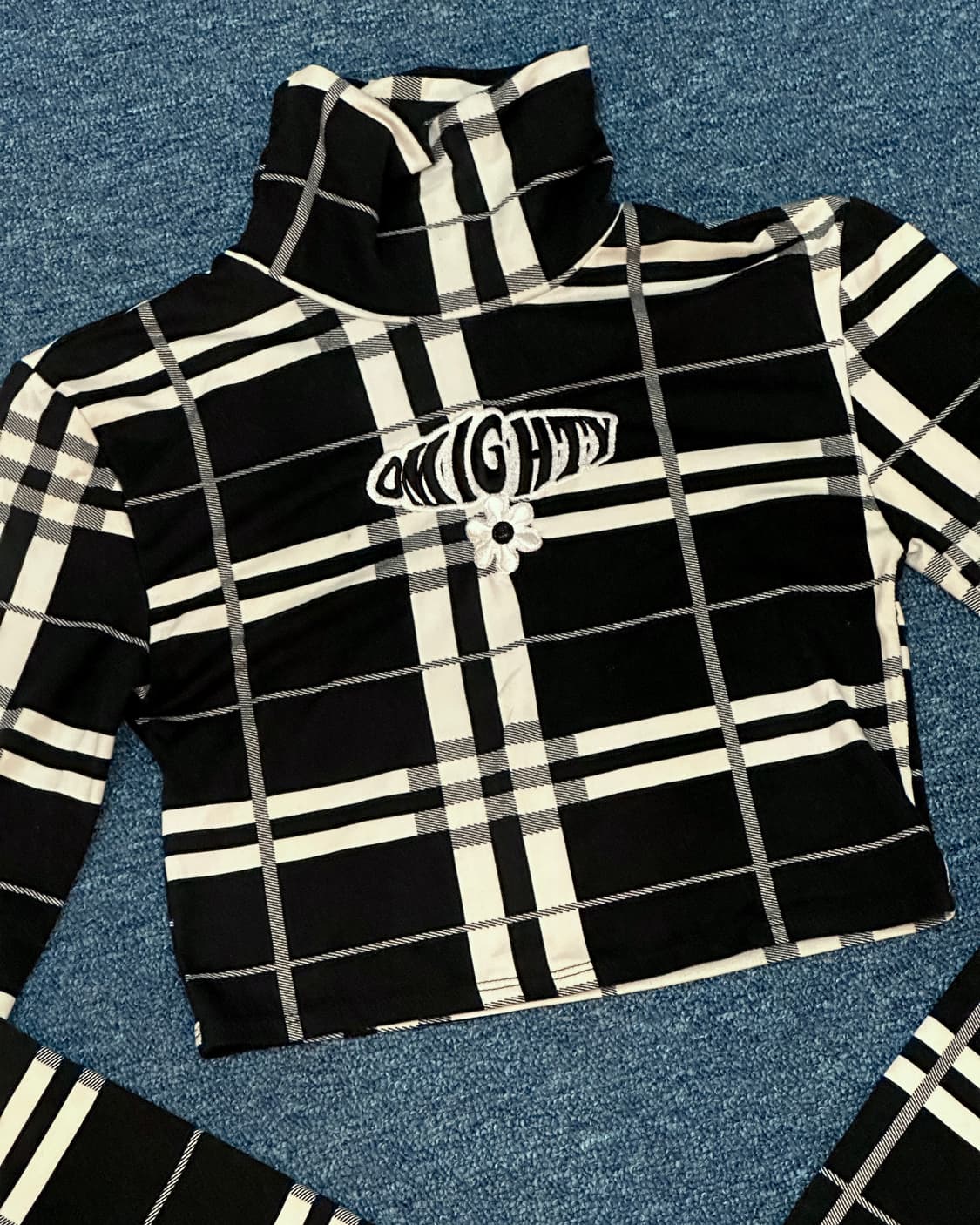 Omighty 체크 목폴라 터틀넥 상품이미지2