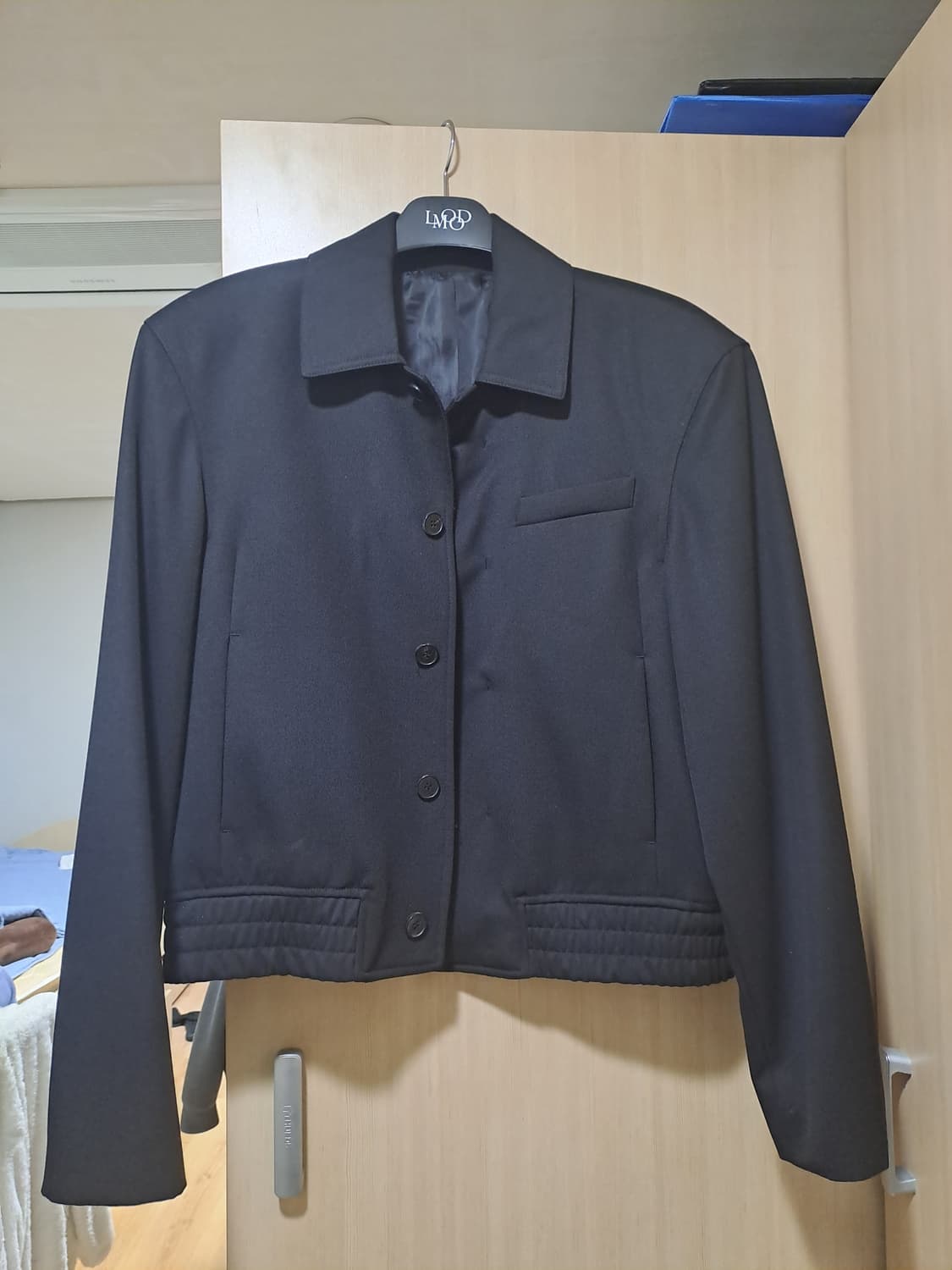 LMOOD 엘버튼 울 블렌드 자켓 트윌 black 상품이미지4