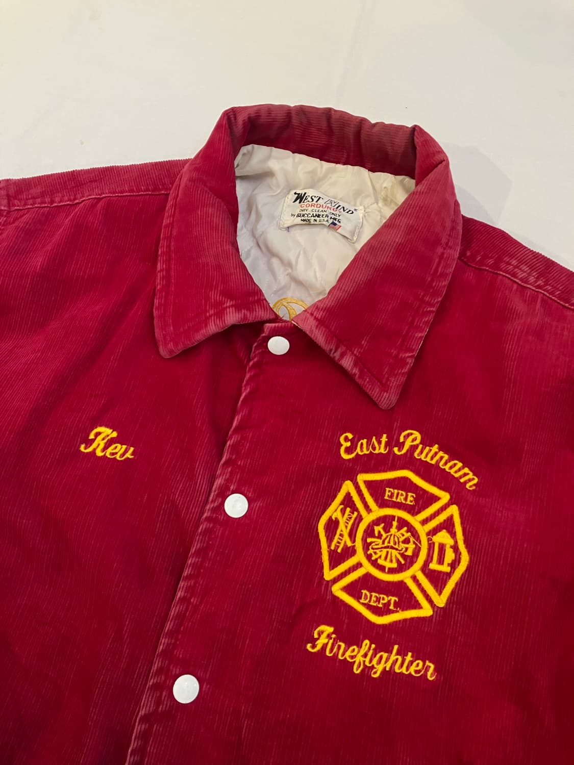 90s West Wind FFA 소방대 코듀로이 자켓 상품이미지2