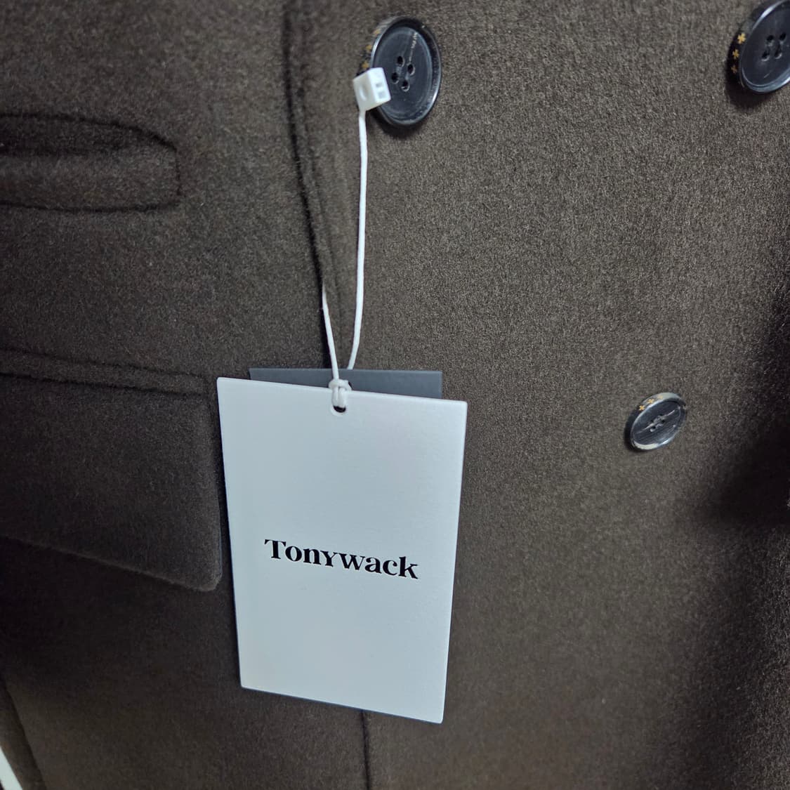 48 M) 새상품 토니웩 캐시미어 더블 코트 다크브라운 상품이미지8