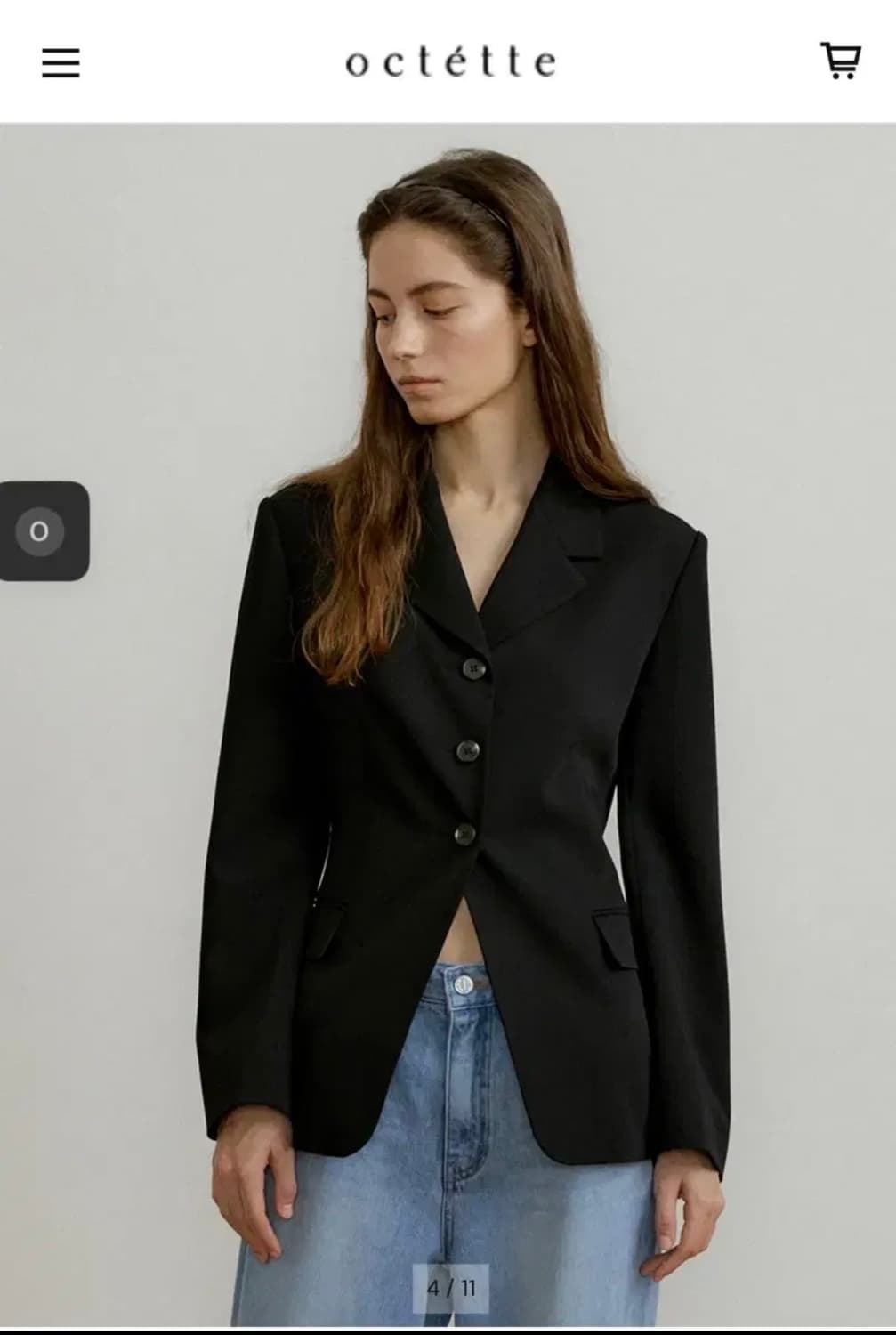 [octette] 오떼뜨 3버튼 블랙 블레이저 상품이미지1