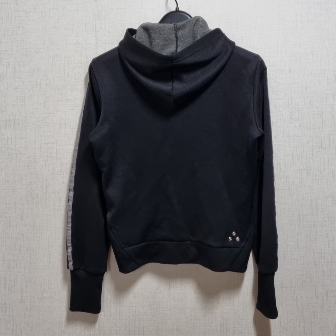 아디다스 큐빅 로고 져지 후드 집업 90 블랙실버 상품이미지2