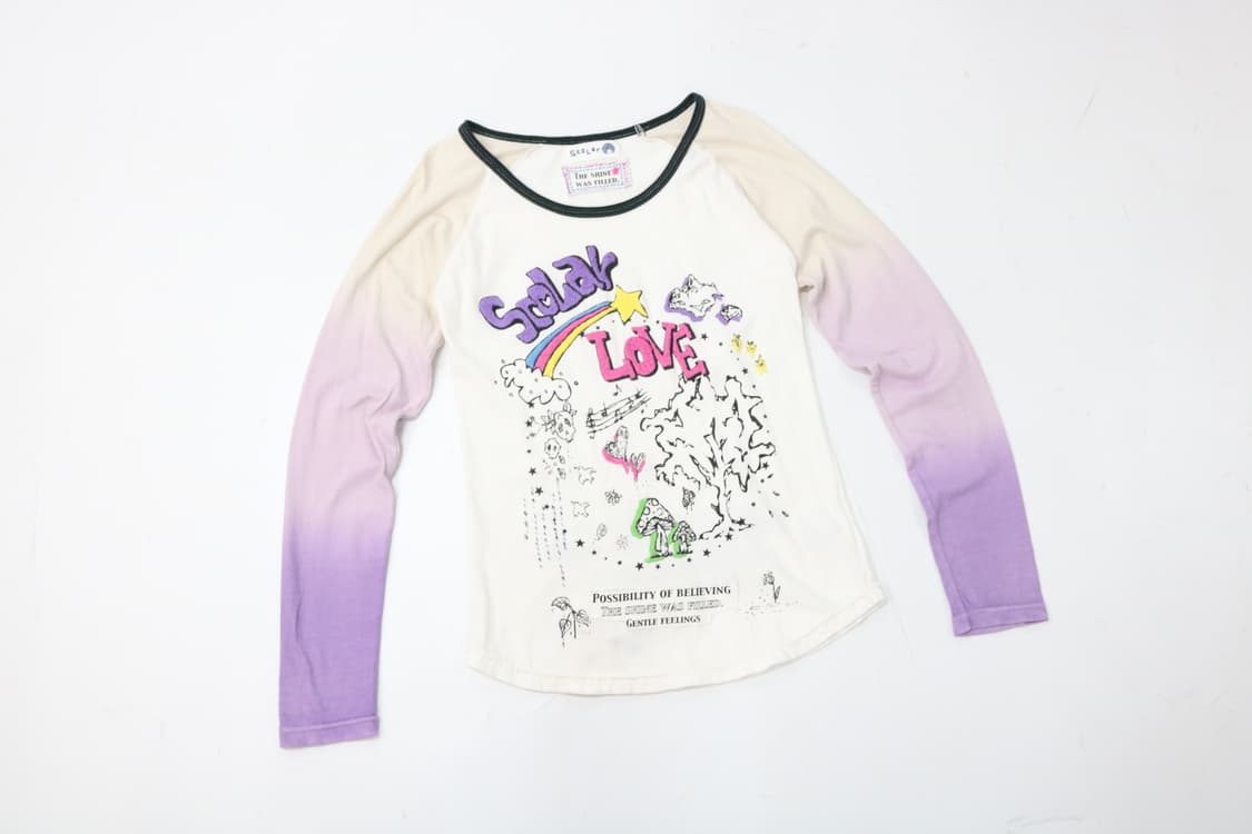 Scolar 스칼라 빈티지 그래픽 그라데이션 라글란 티셔츠 (M) 상품이미지2