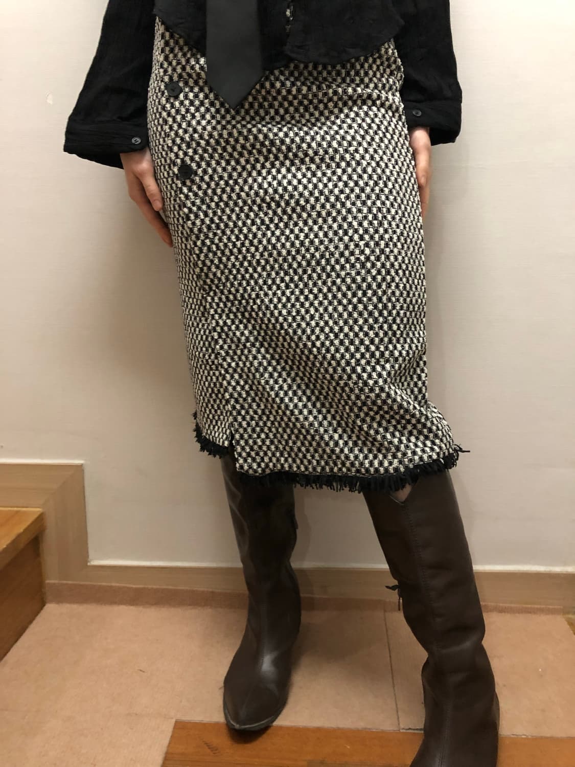 빈티지 블랙 버튼 스커트 상품이미지8