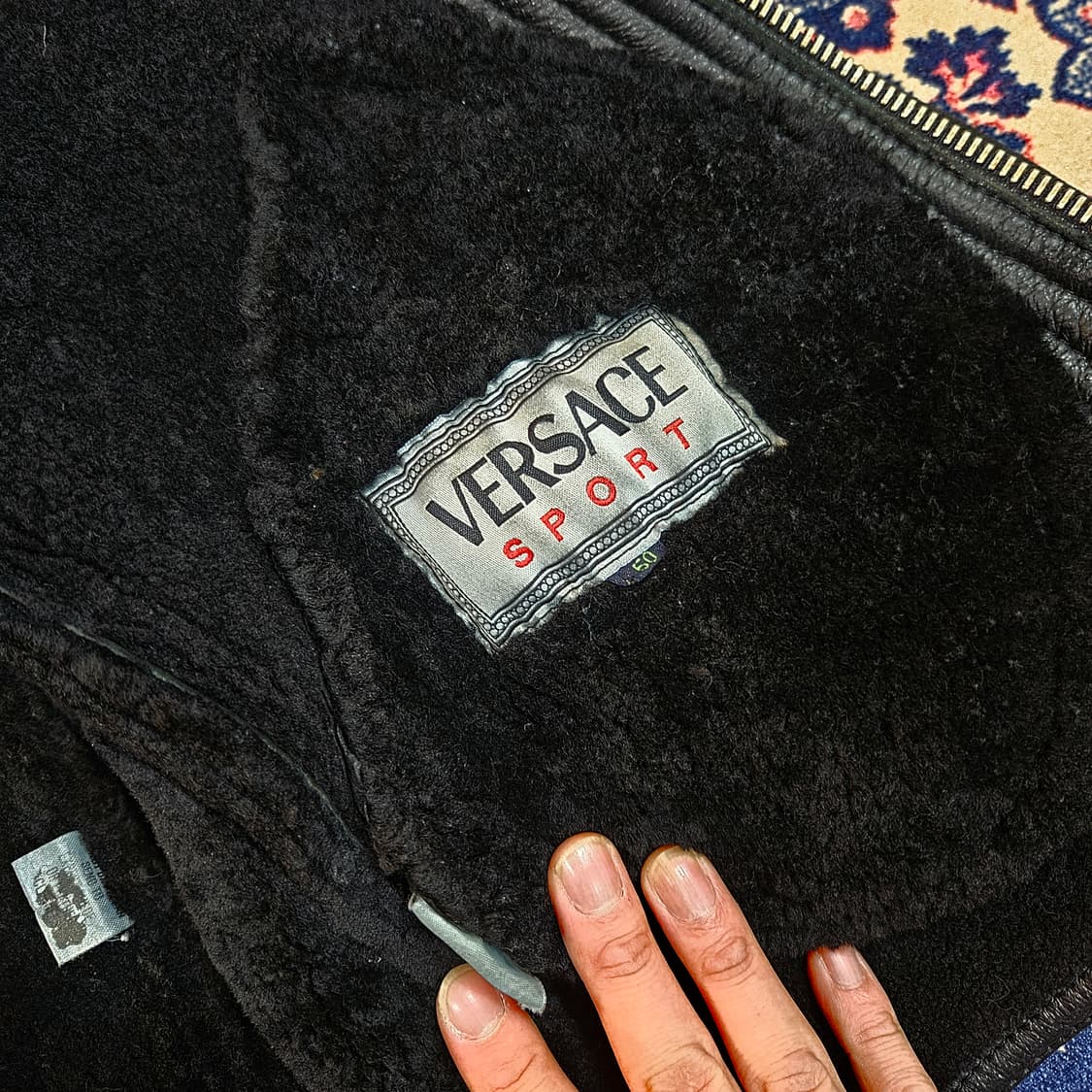 베르사체 90's 빈티지 워시드 가죽 양털 무스탕  상품이미지10