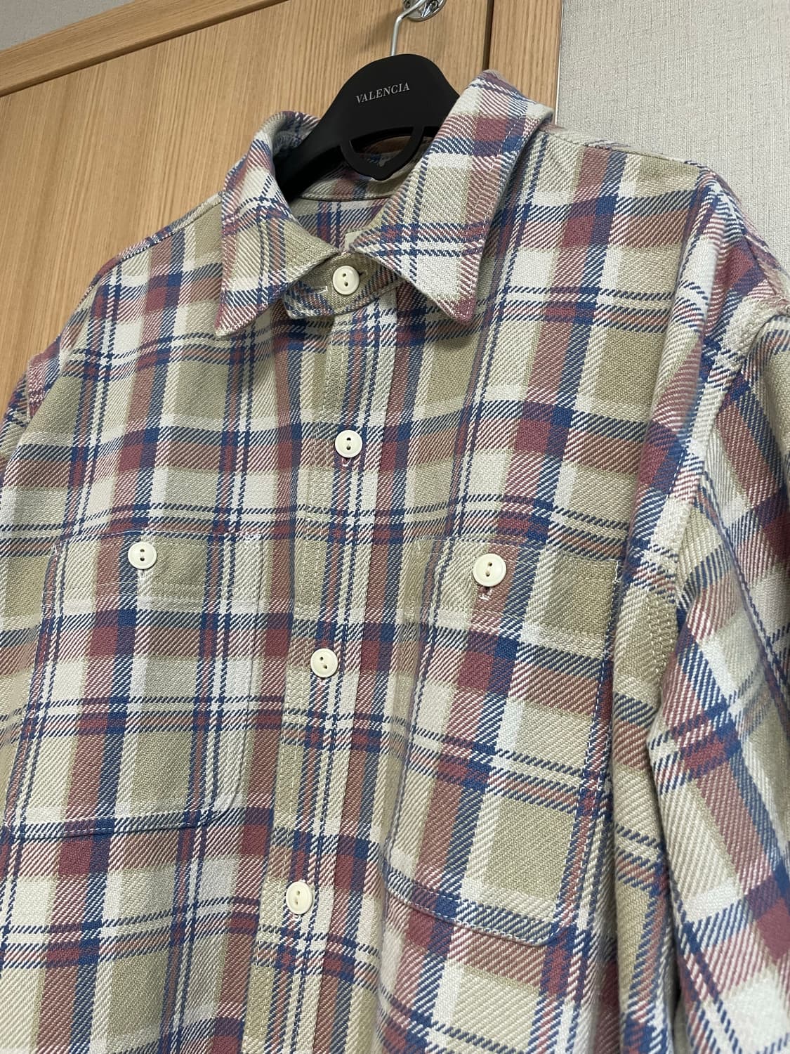 [M] 반츠 플란넬 체크 워크셔츠 베이지 상품이미지5