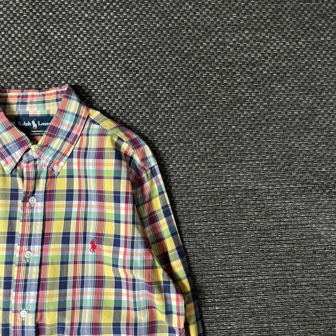 폴로랄프로렌 레드포니 옐로우 레드 네이비 체크 긴팔 셔츠 커스텀핏 L 상품이미지3