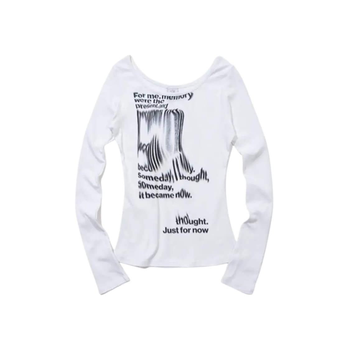 나체 슬림핏 롱 슬리브 화이트 상품이미지2