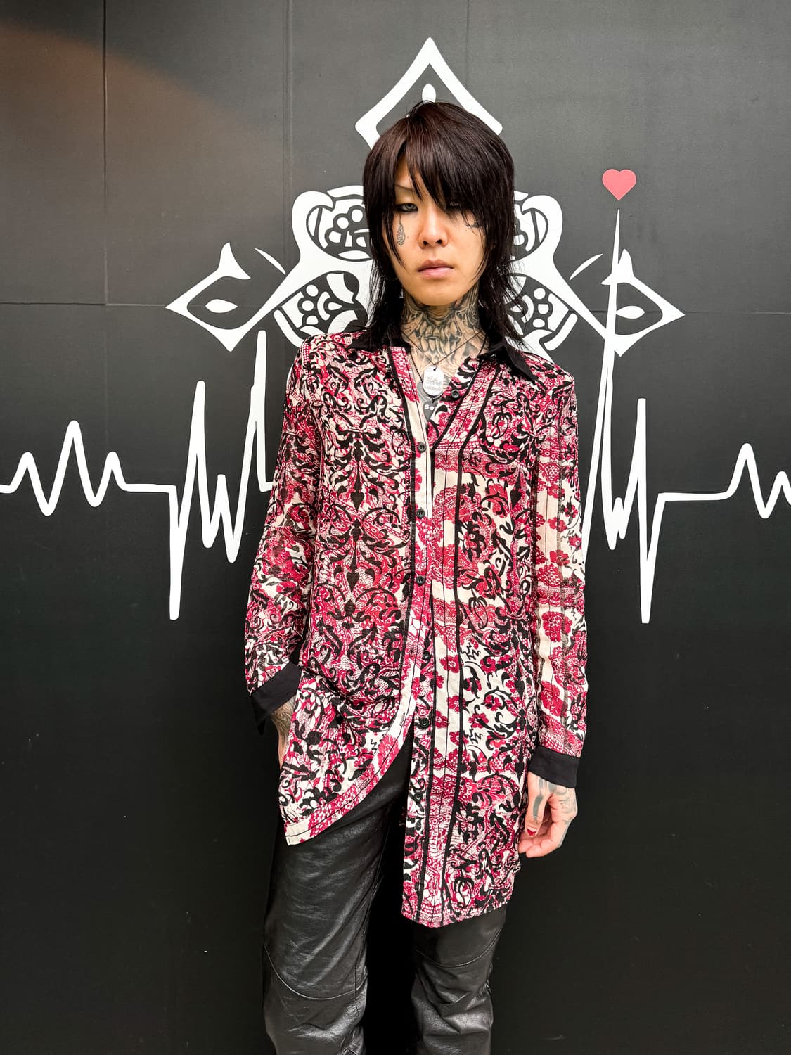 Damask Pattern Long Shirt 상품이미지2