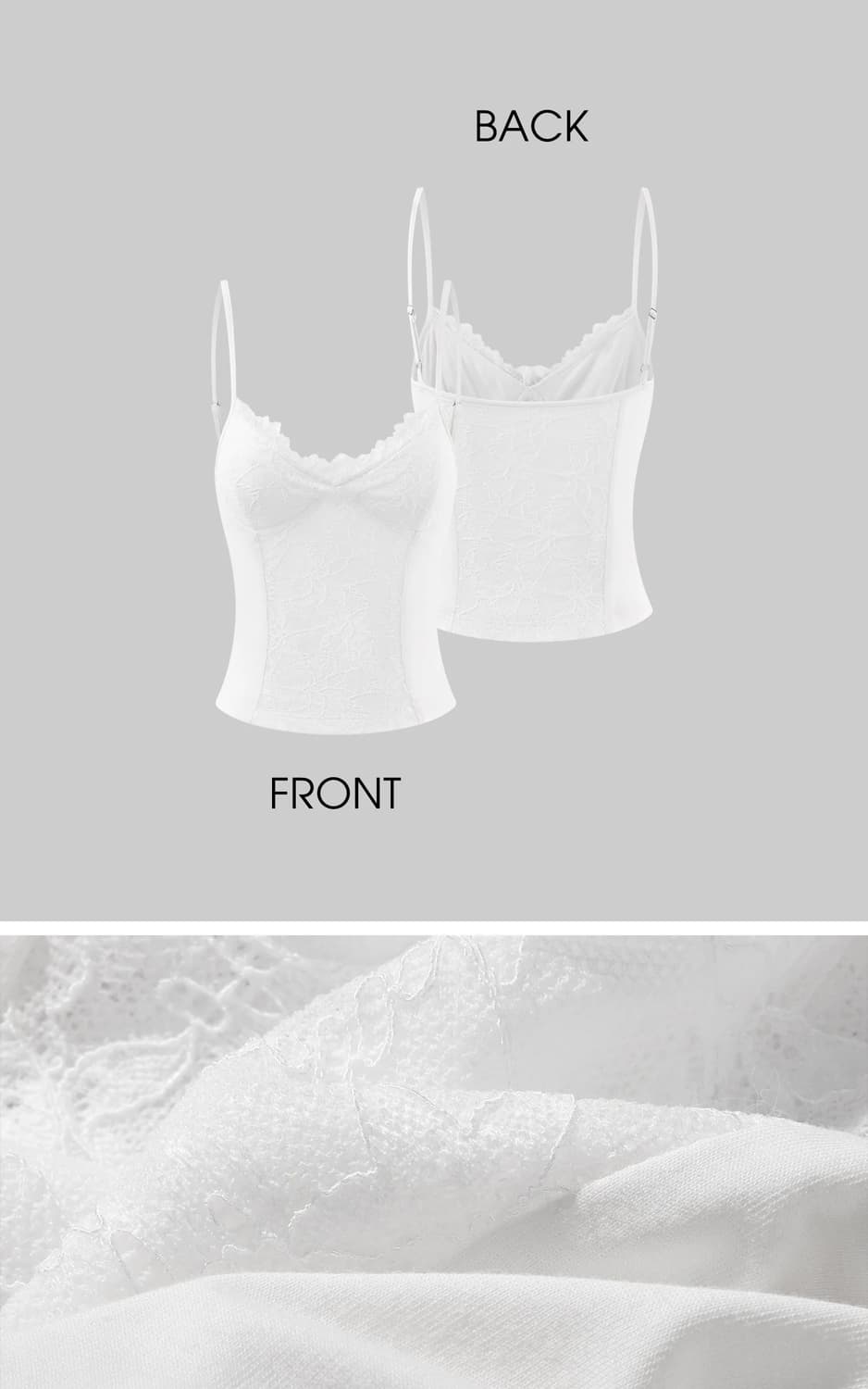 WARDEN EDGE Lace Panel Fitted Cami Top 상품이미지3
