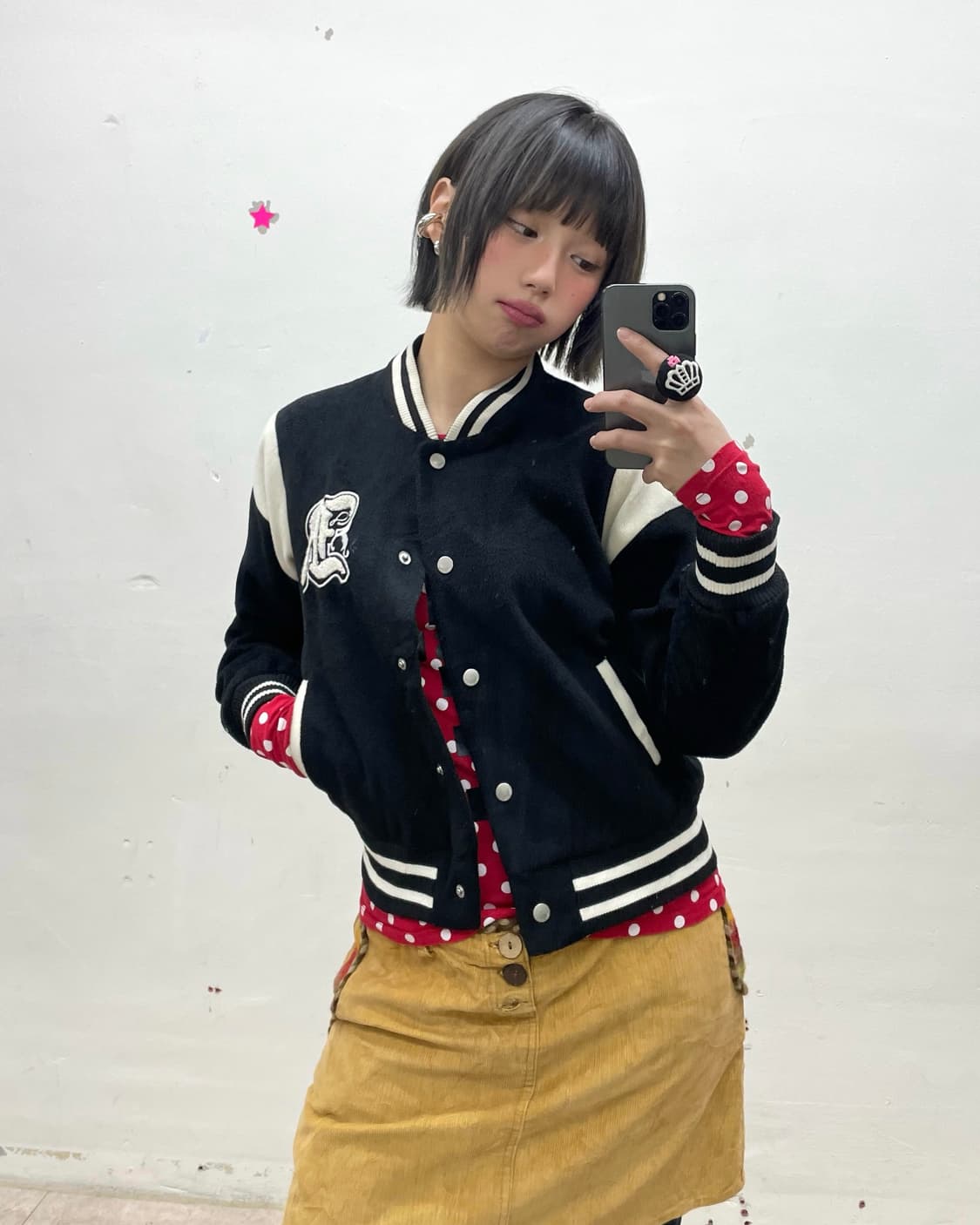 Basic Black Stadium Jacket  상품이미지1