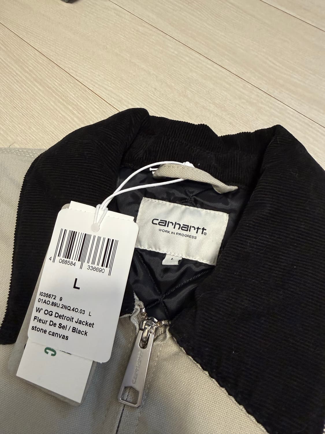 여성 OG 디트로이트 자켓 플뢰르 드 셀/블랙 스톤 캔버스 상품이미지2