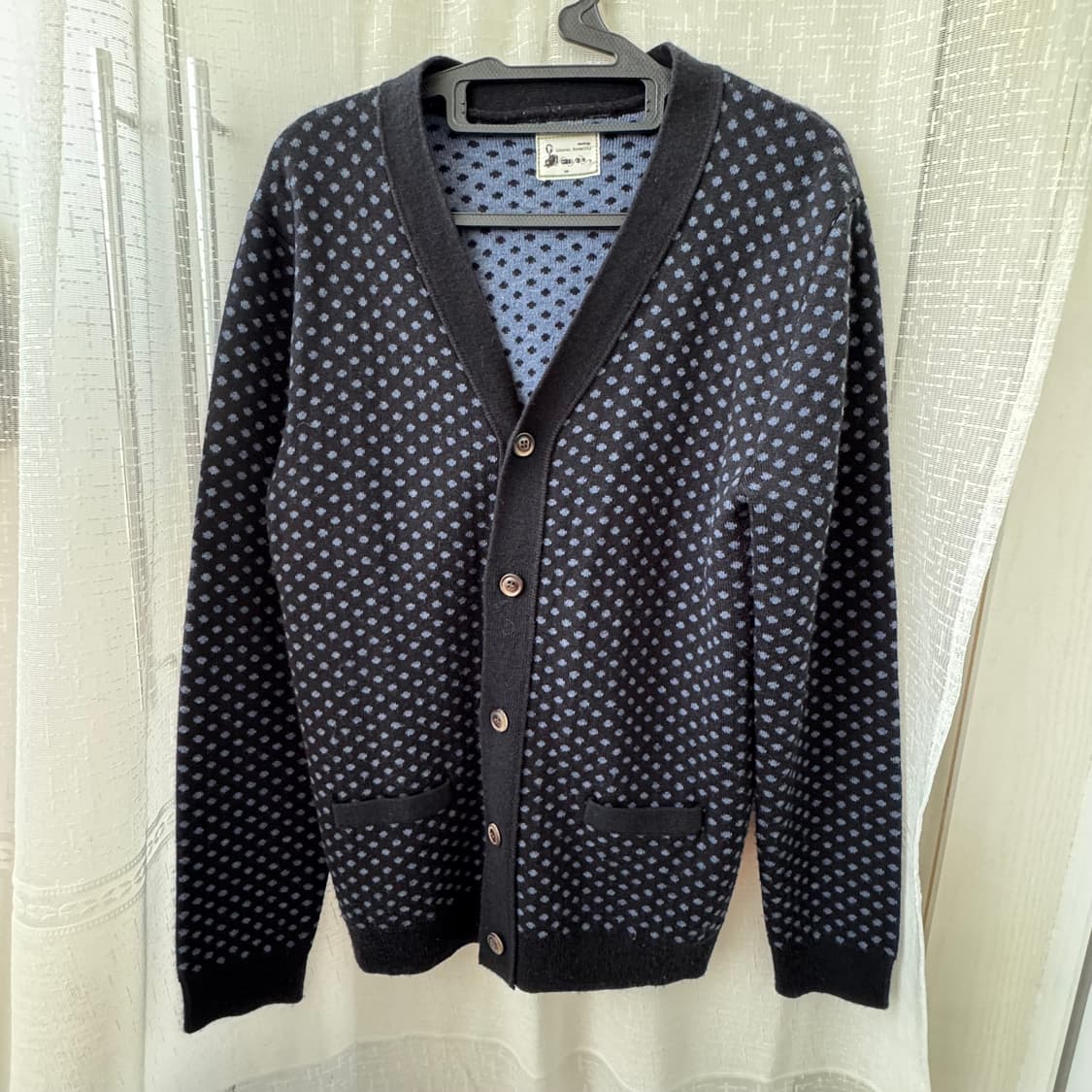 네이비 도트무늬 가디건 상품이미지2