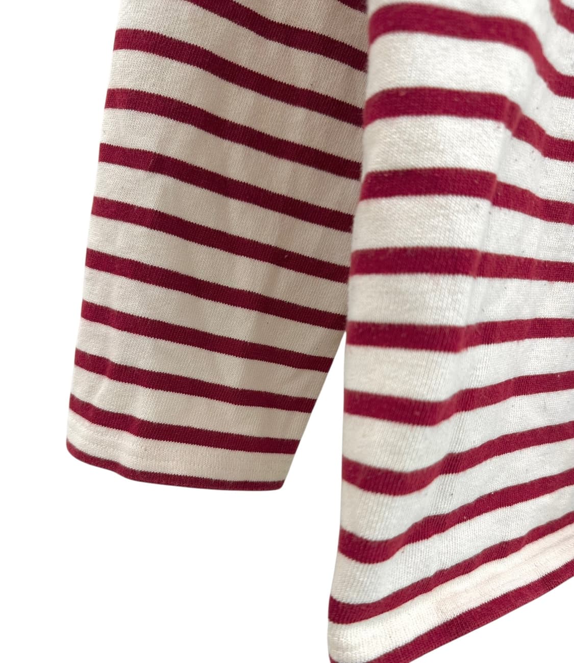 세인트제임스 롱슬리브 긴팔티 아이보리&버건디 (XS) 상품이미지4