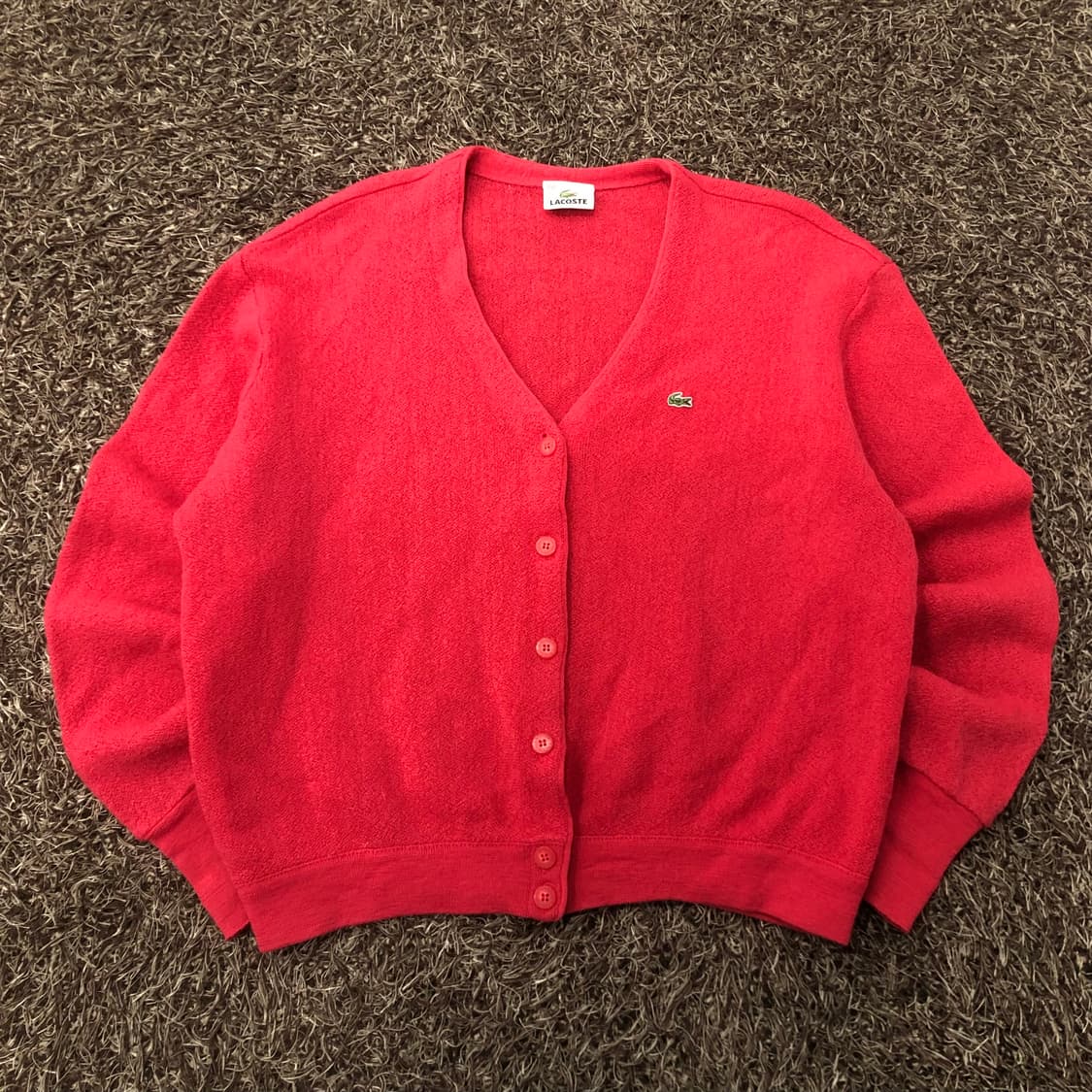 100 라코스테 여성 울 핑크 가디건 상품이미지1