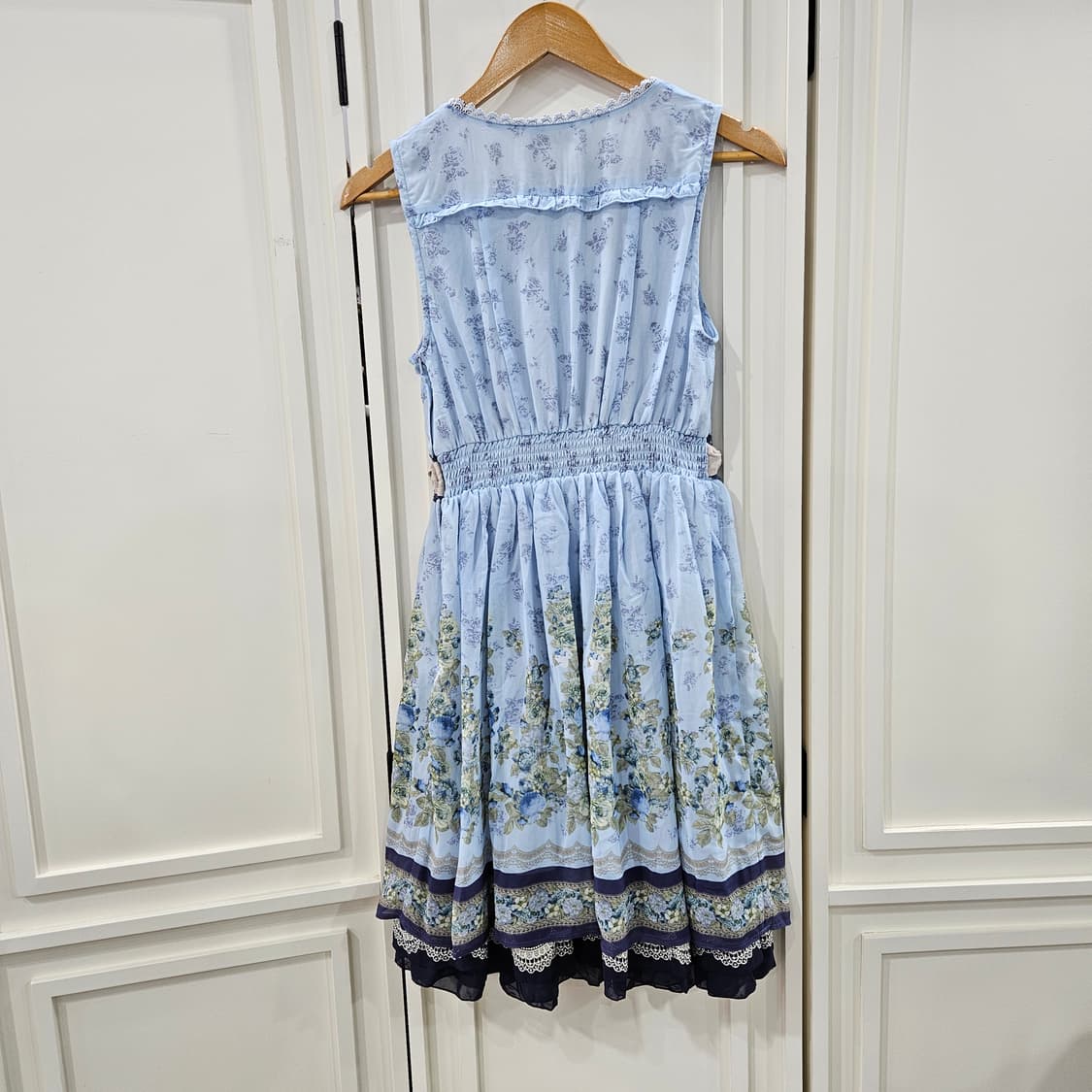 액시즈팜 플라워 리본 원피스 하늘색 상품이미지7