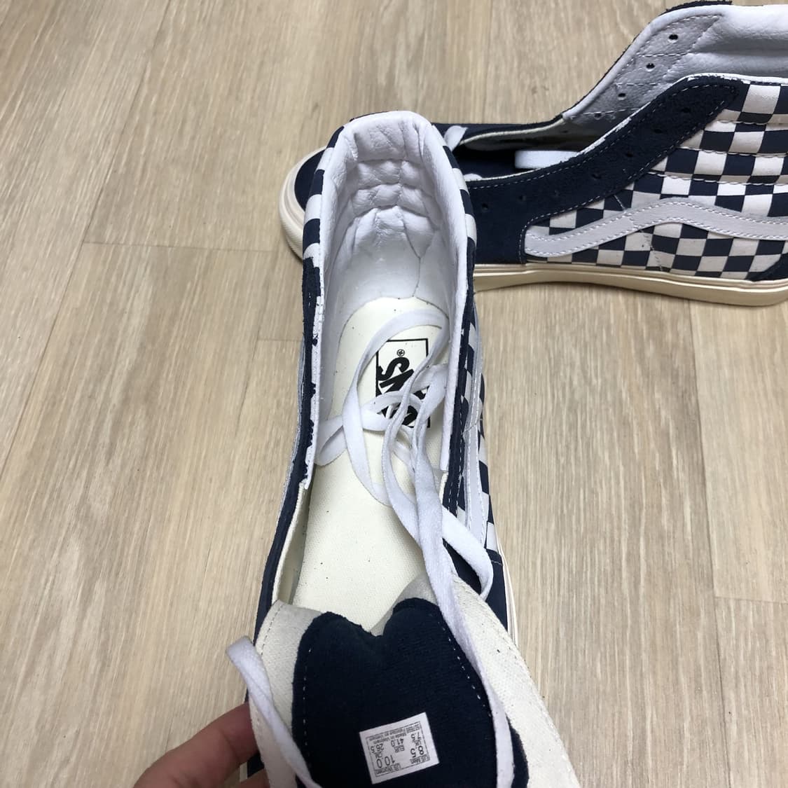 (265) 새상품 반스 VANS 스케이트 하이 드레스 블루 체커보드 상품이미지5