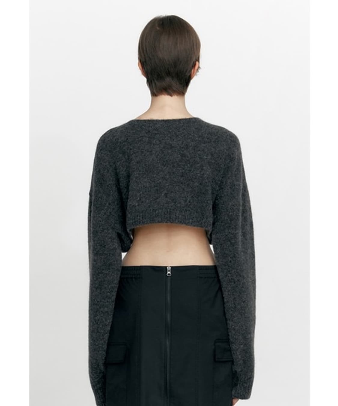 *해외출국으로 판매중단예정* 스튜디오테이블 투웨이 울 크롭니트 차콜 상품이미지2