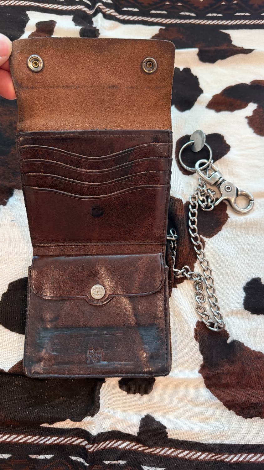 RRL 콘초 레더 체인 월렛 브라운 가죽 반지갑 더블알엘 상품이미지4