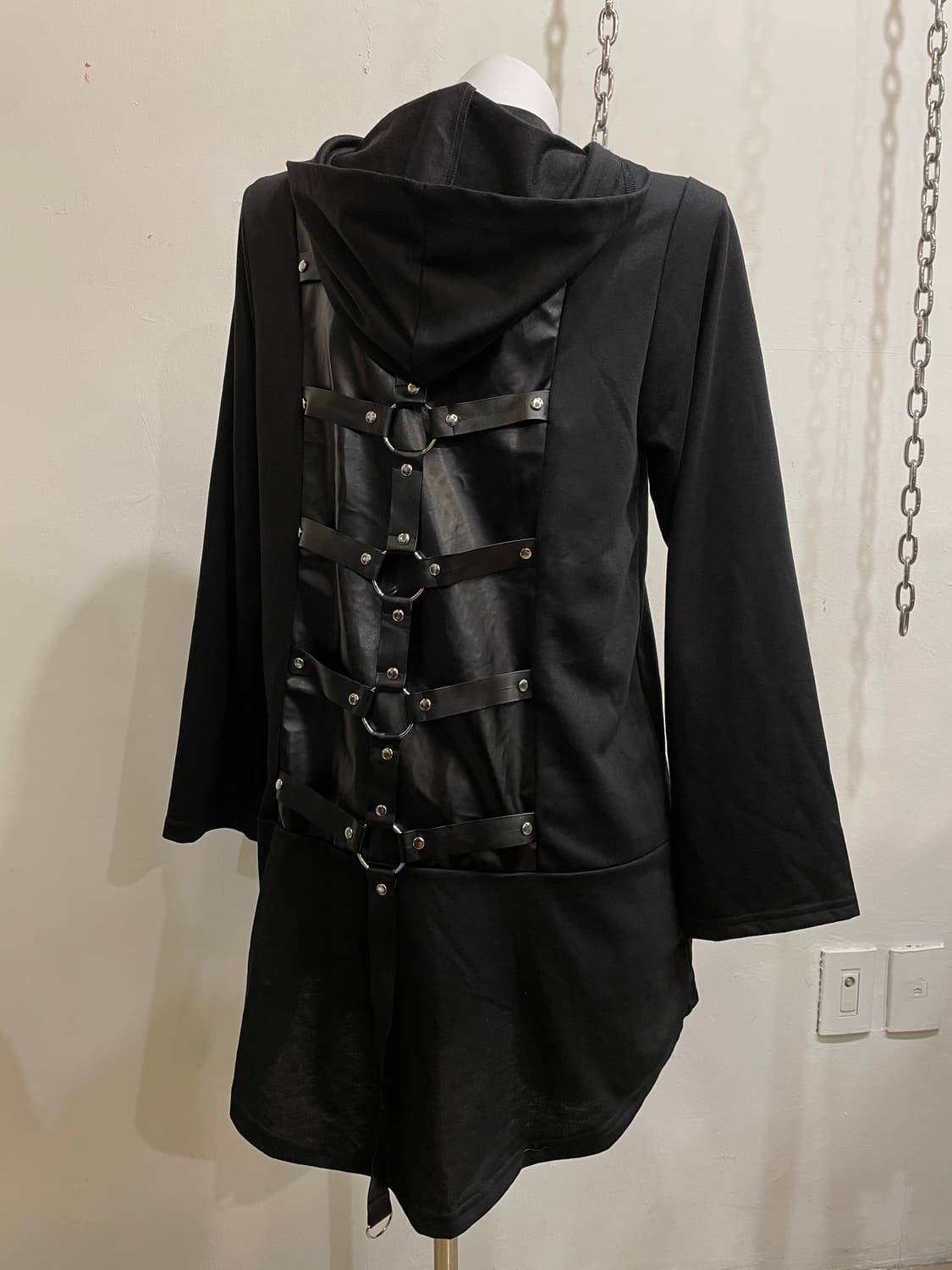 acdc rag 링 스터드 가죽 스트랩 후드집업 펑크 상품이미지1