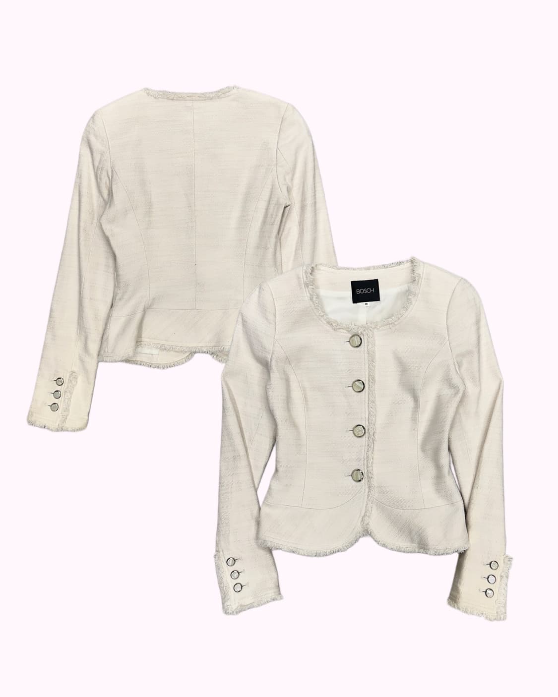 BOSCH ivory collarless crop jacket 상품이미지1