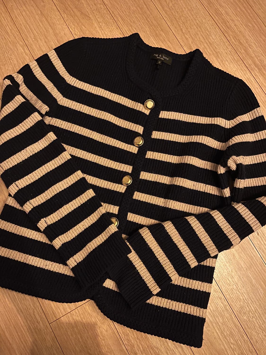 랙앤본 스트라이프 니트 가디건 상품이미지1