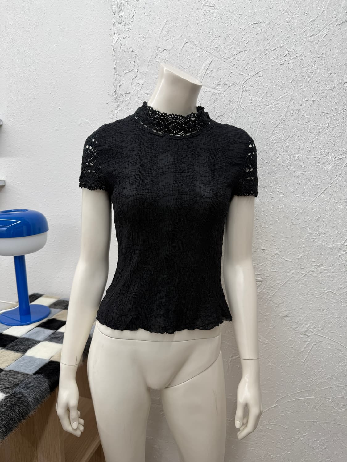 빈티지 Jenny garcon 블랙 레이스 니트 블라우스 상품이미지1