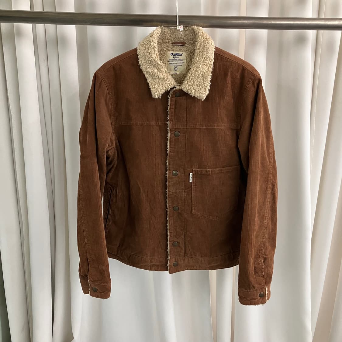 오시코시 브라운 코듀로이 퍼 자켓 L 상품이미지1