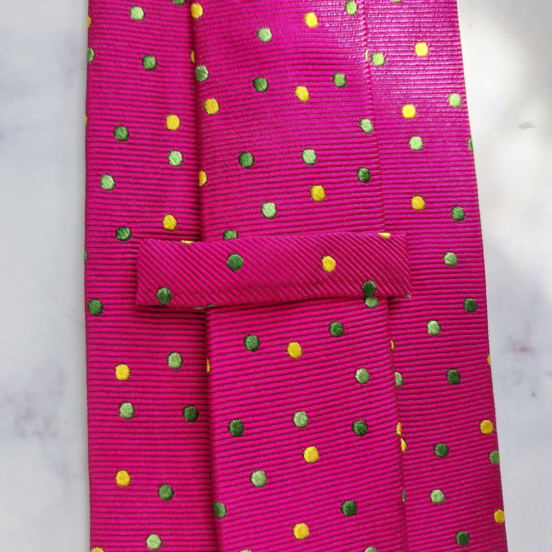 에트로 실크 핫핑크 도트 패턴 넥타이 9.9cm A+~A등급 K2300 상품이미지7