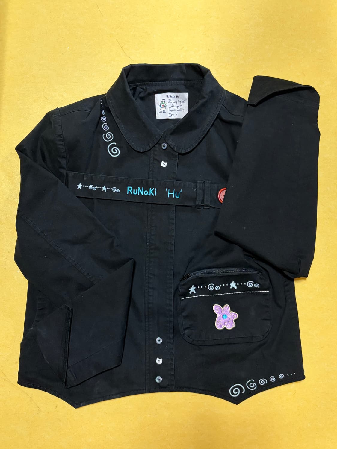 루나키후 메데타시 코튼 자켓 블랙 상품이미지2