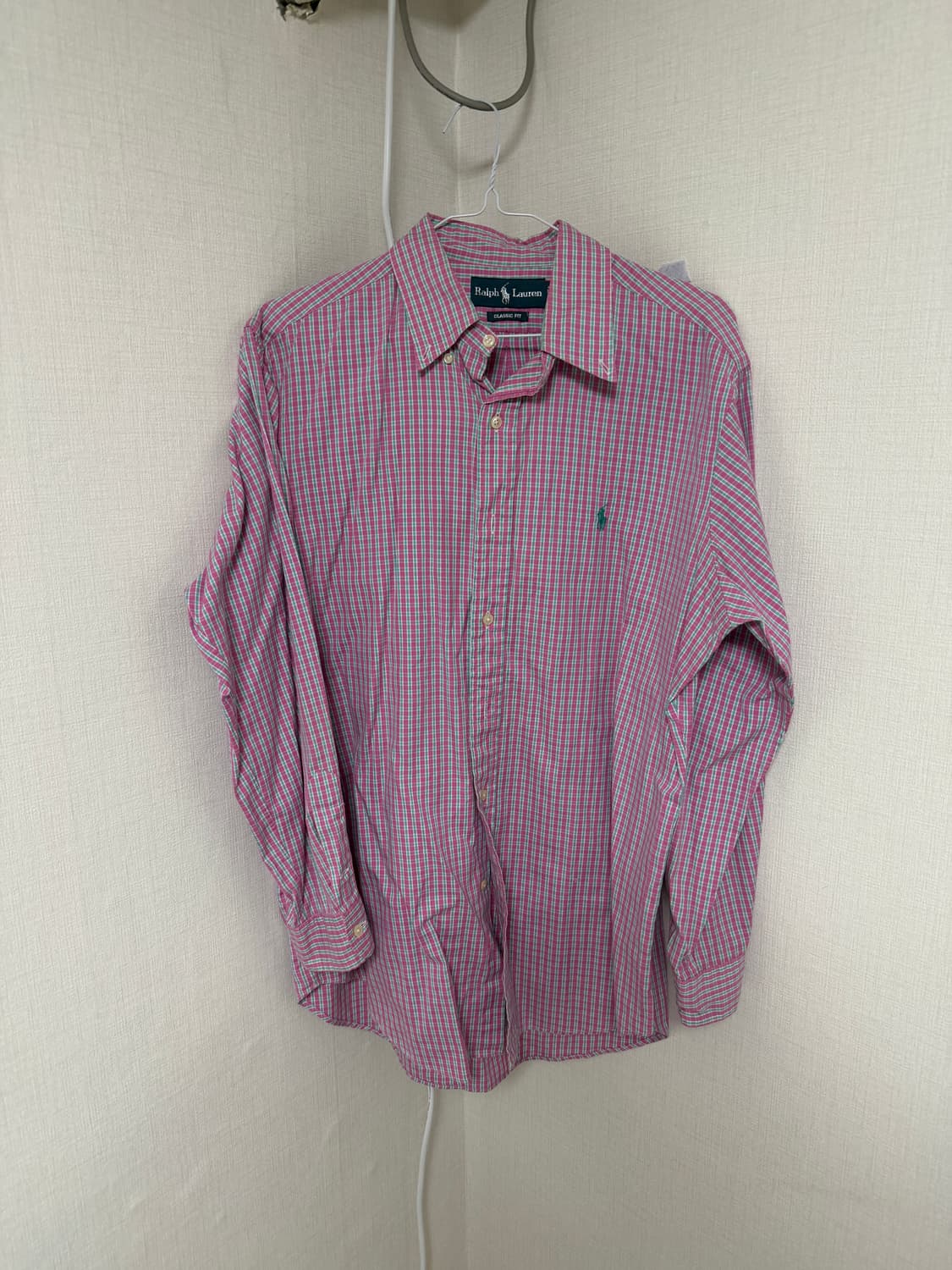 폴로 핑크민트 체크 셔츠 상품이미지2